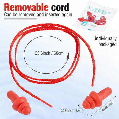 Tondiamo 200 Pairs Ear Plug Bulk with Cord Reusable Silicone, Fresh