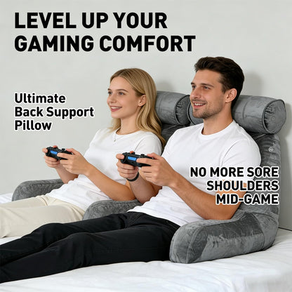 26" Reading Pillow for Sitting Up in Bed, Backrest with Arms