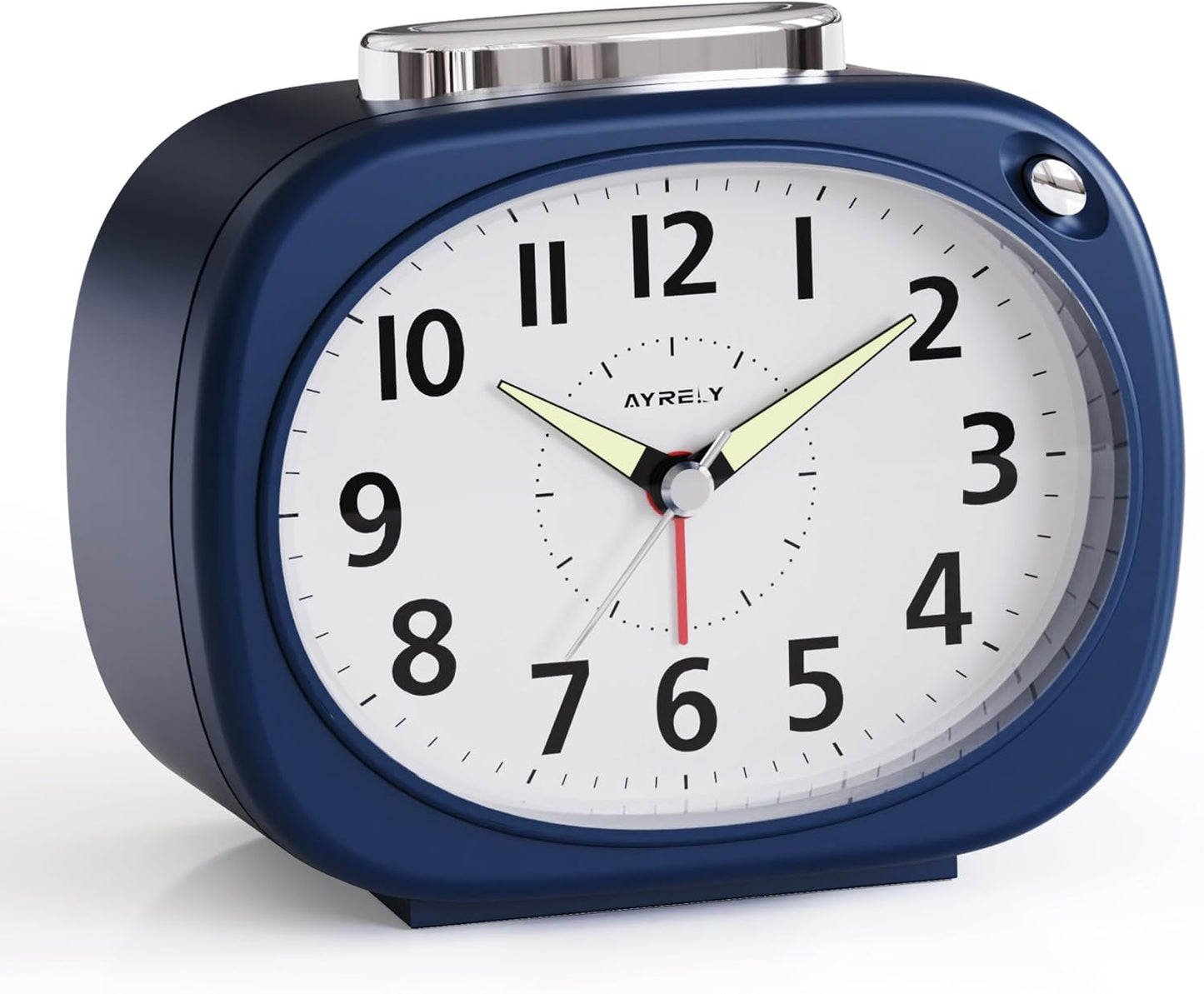 AYRELY® 4.5" Loud Analog Alarm Clock for Heavy Sleepers, 100 dB Alarm Sound | Mechanical Bell, Silent Quartz Desk Clock and Table Clock with 10-Second Night Light, Luminous Hands for Bedroom and Bedside