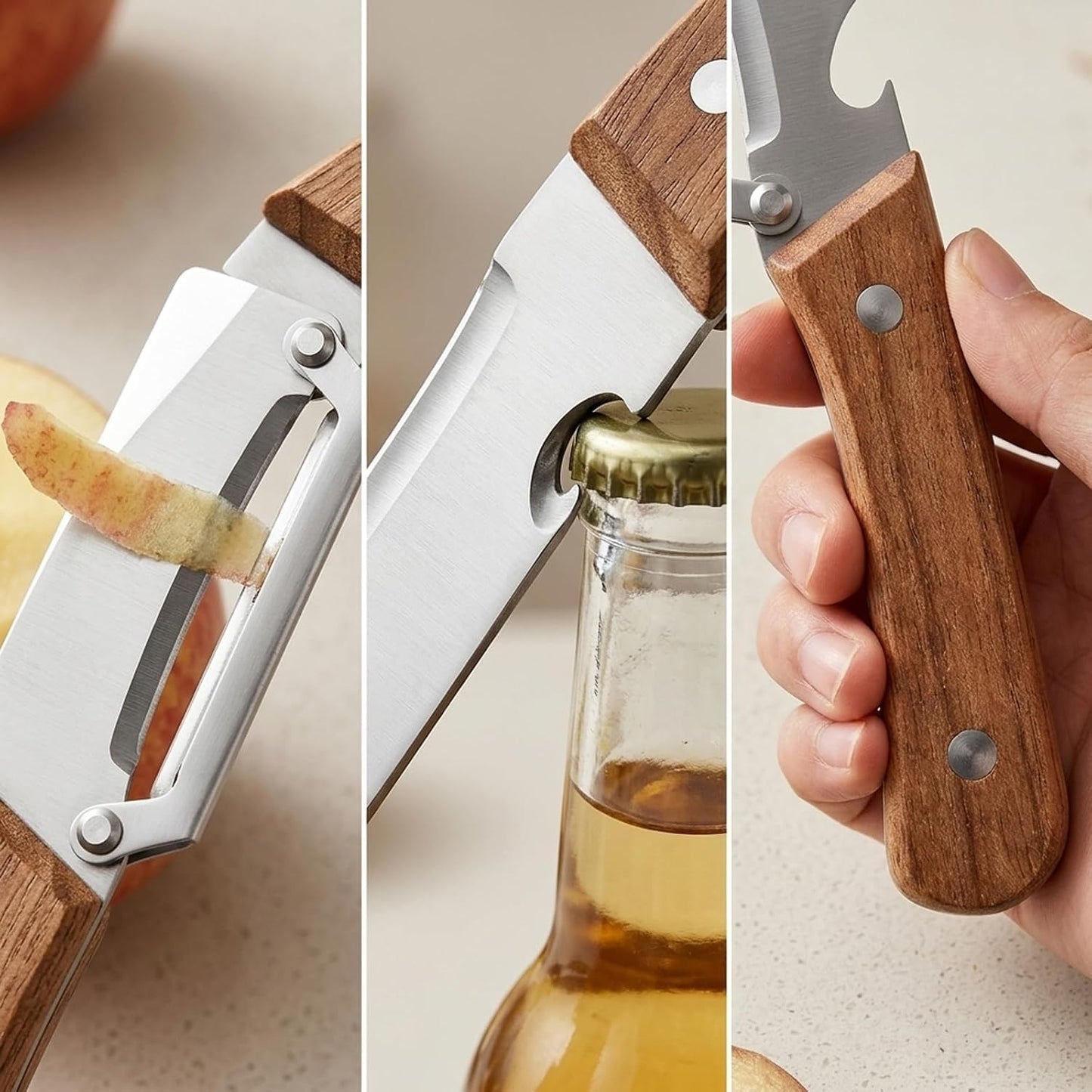 2 pcs Peelers for Kitchen, Zero Snag Wooden Kitchen Tool, Multifunctional Vegetable Peeler for Daily Meal Prep and Outdoor Use, Set of Two Zero-Snag Wooden Peelers with Ergonomic Design