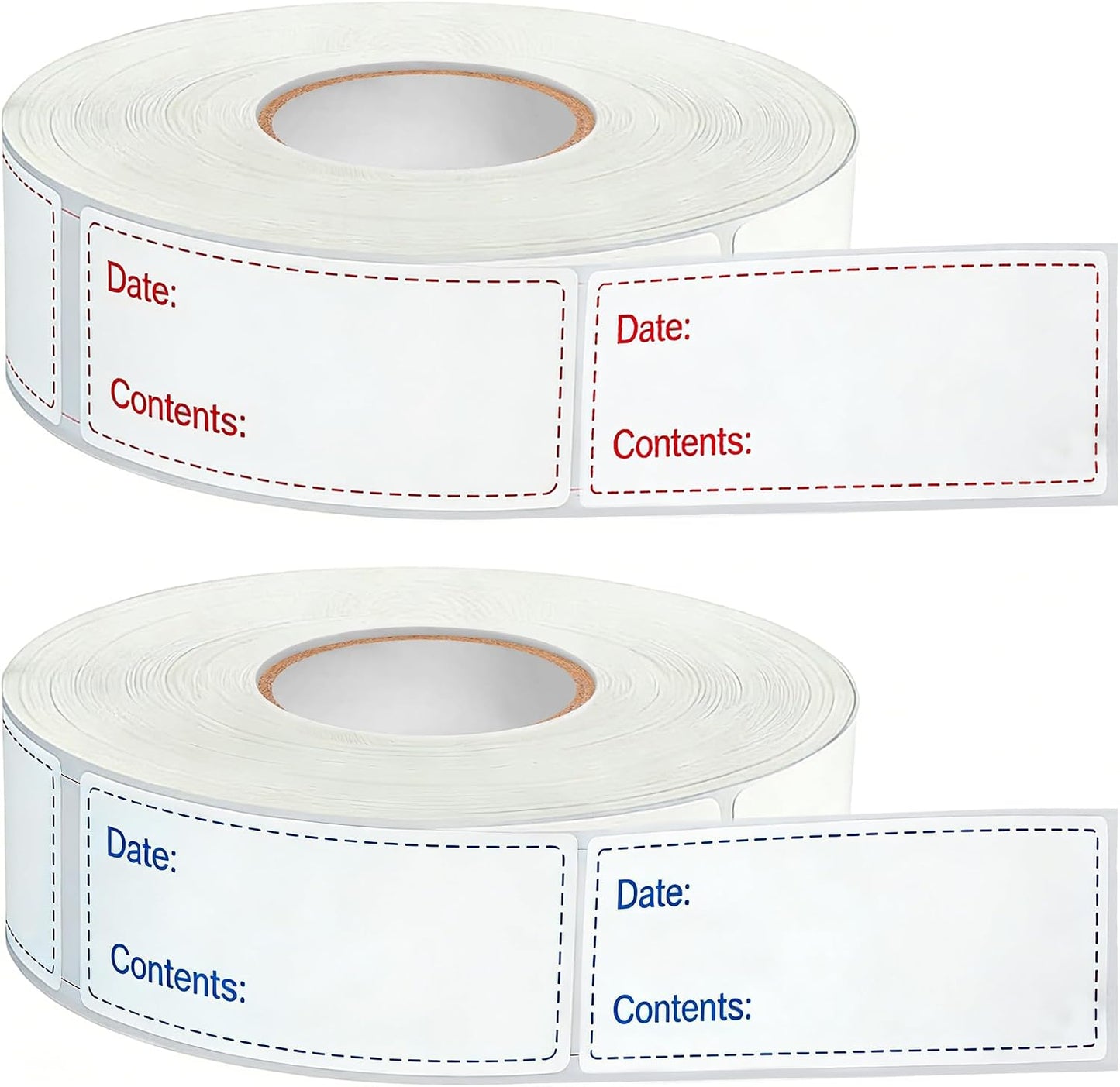 1000pcs Food Labels, AIMEIKI 1 x 3 Inch Removable Date Stickers Freezer Labels for Food Containers, Easy to Write-On & No Residue (2 Rolls)