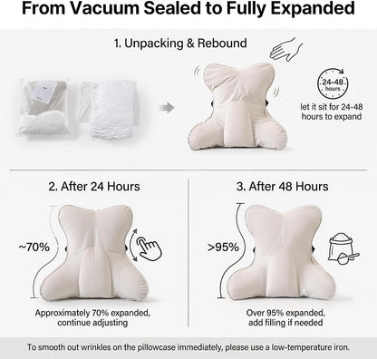 Back Pillow for Couch and Recliner, Lumbar Support Pillow for Sofa Sitting, Back Support Cushion for Office Chair, Ergonomic Back Cushion for Sitting Comfort, Slate Blue