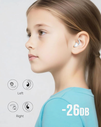 Afflatus Kids Ear Plugs for Sleep and Noise, Small Size, Skin-Soft, 26dB