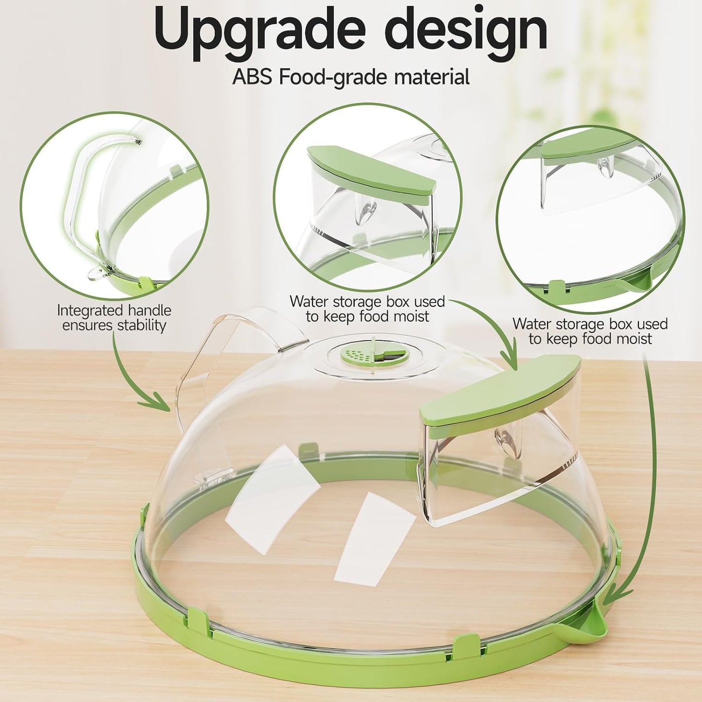 10" Microwave Splatter Cover with Water Steamer, Microwave Cover for Food, Dome Splatter Guard with Hanging Hole, Easy Clean & Space Saving Hanging Design, Grey