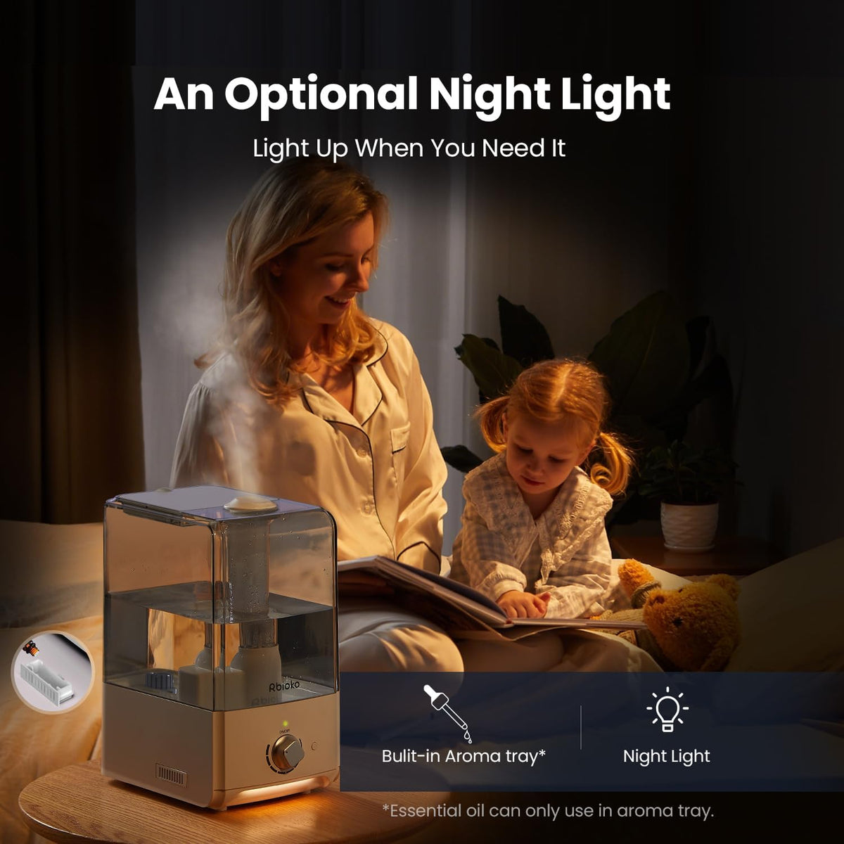 Humidifiers for Bedroom, Top Fill 6.5L Cool Mist Humidifier