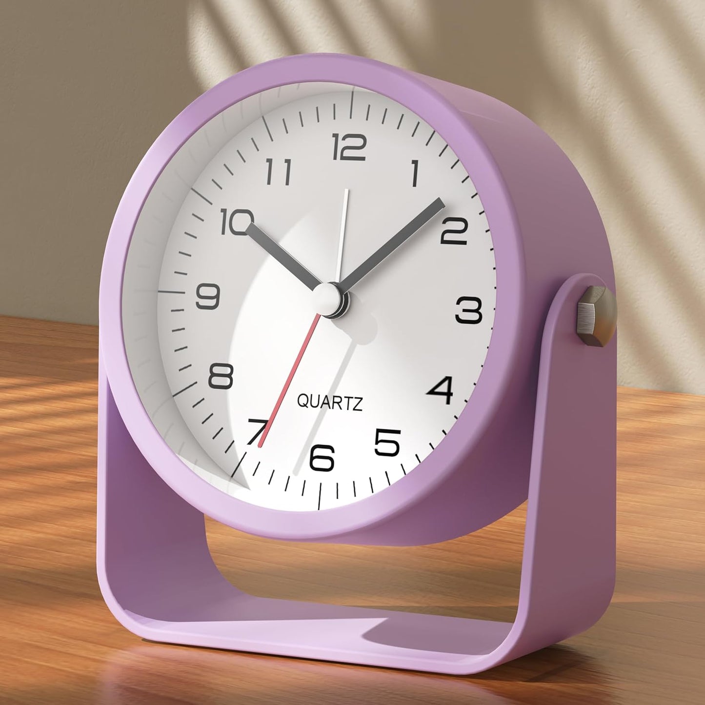 AYRELY® 3.5" Small Analog Travel Alarm Clock, Battery Operated Desk Clock | Cute Table Clock with Light, Adjustable Angle, Bedside, Bedrooms, Kids' Rooms and Living Room Decor (Orange)