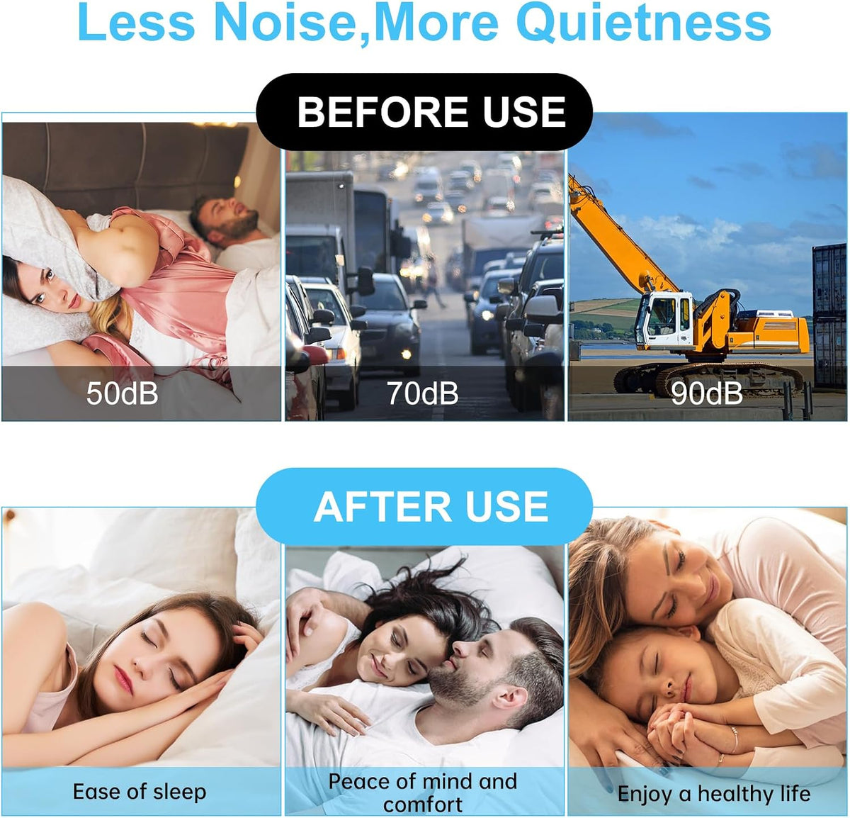40 PCS Silicone Earplugs, Ear Plugs Silicone, Soft Moldable Ear Plugs for Sleeping, Noise Cancelling Reduction Earplugs for Swimming, Travel, Snoring, Concerts, Studying, Airplane, Motorcycle, Clear