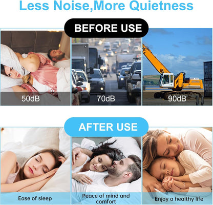 40 PCS Silicone Earplugs, Ear Plugs Silicone, Soft Moldable Ear Plugs for Sleeping, Noise Cancelling Reduction Earplugs for Swimming, Travel, Snoring, Concerts, Studying, Airplane, Motorcycle, Clear