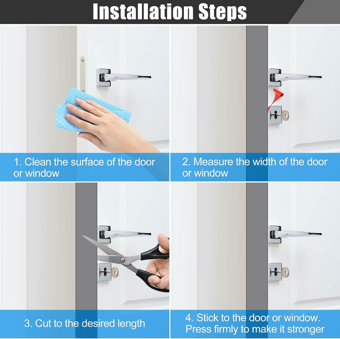 Draft Seal Tape for Doors and Windows 2 in x 20 Ft Silicone Weather Stripping Extra Thick 2mm Door Seal Strip with Strong Adhesive Draft Insulation Stopper Side Seal - Clear