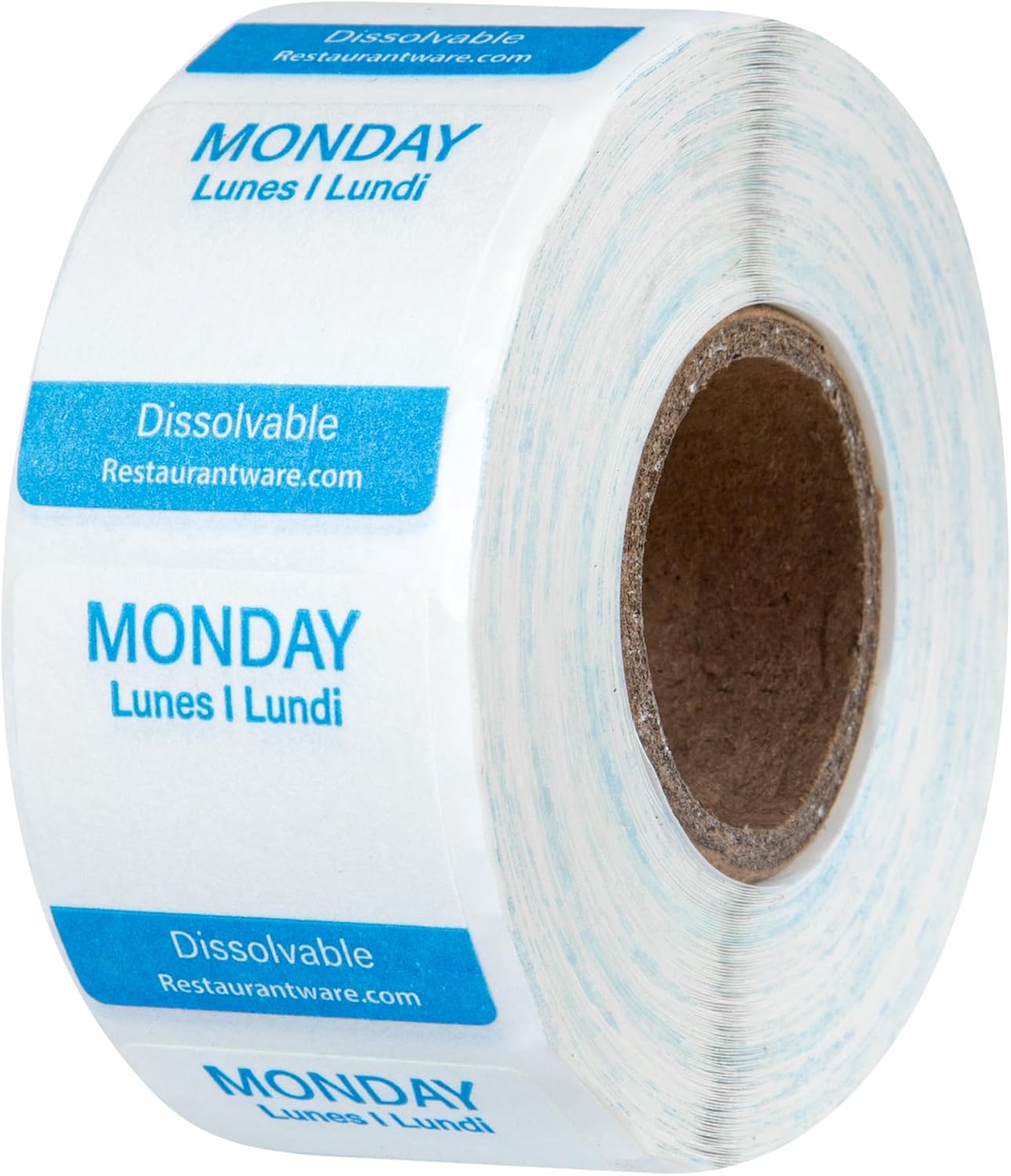 Restaurantware RW Smart 1 Inch x 1 Inch Food Rotation Labels 500 Dissolvable Food Safety Labels - Premium Trilingual Orange Paper Day Of The Week Labels For Food Storage Or Prep Saturday