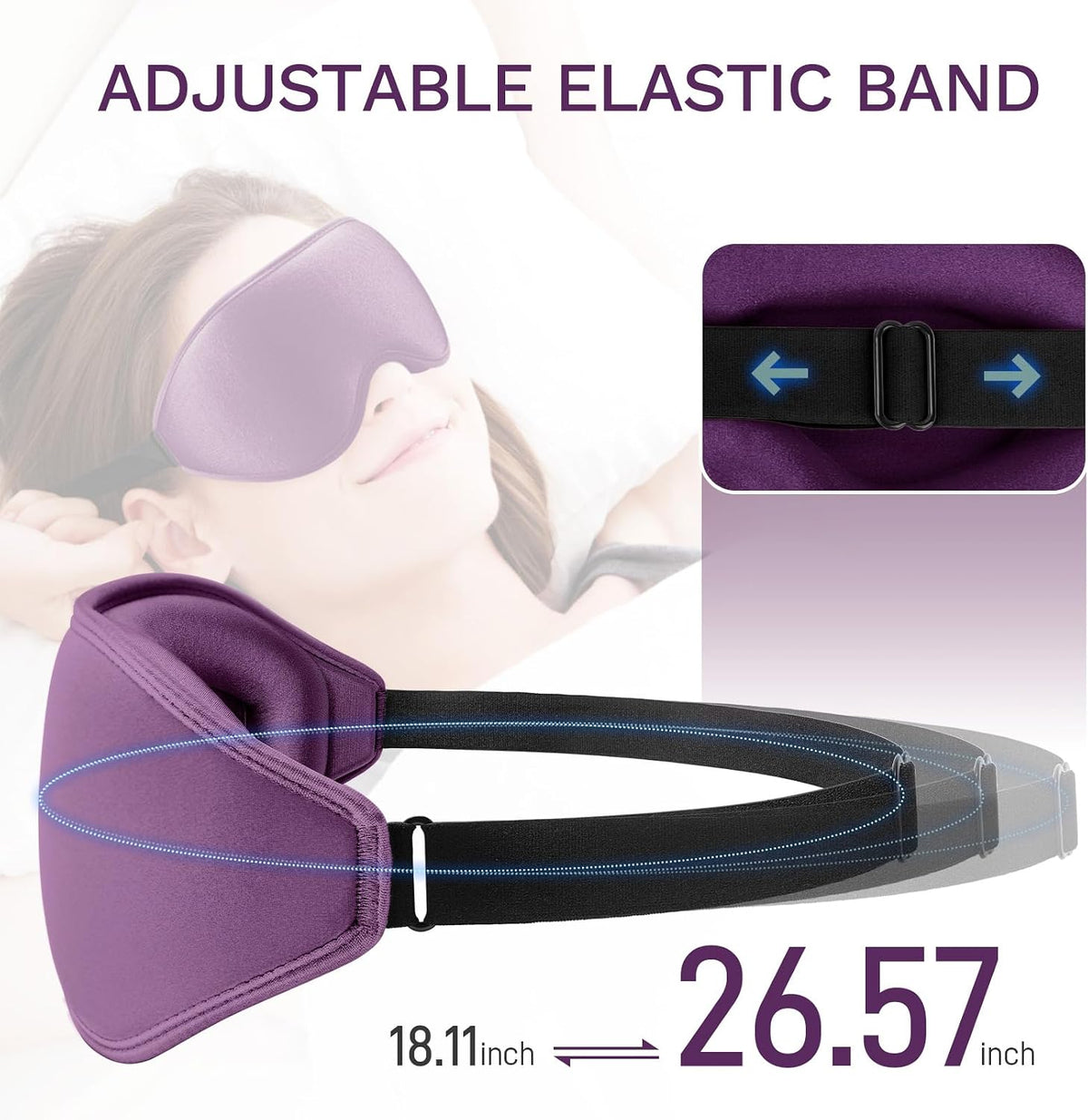 FlyCoco 99% Fully Block Out Light Eye Sleep Mask, 3D Deep Contoured Eyes Cover Zero Pressure, Long Lash Extension Eyes Mask with Adjustable Straps for Sleeping Travel Home Nap Rest Women Men (Pink)