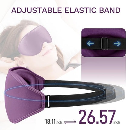 FlyCoco 99% Fully Block Out Light Eye Sleep Mask, 3D Deep Contoured Eyes Cover Zero Pressure, Long Lash Extension Eyes Mask with Adjustable Straps for Sleeping Travel Home Nap Rest Women Men (Pink)
