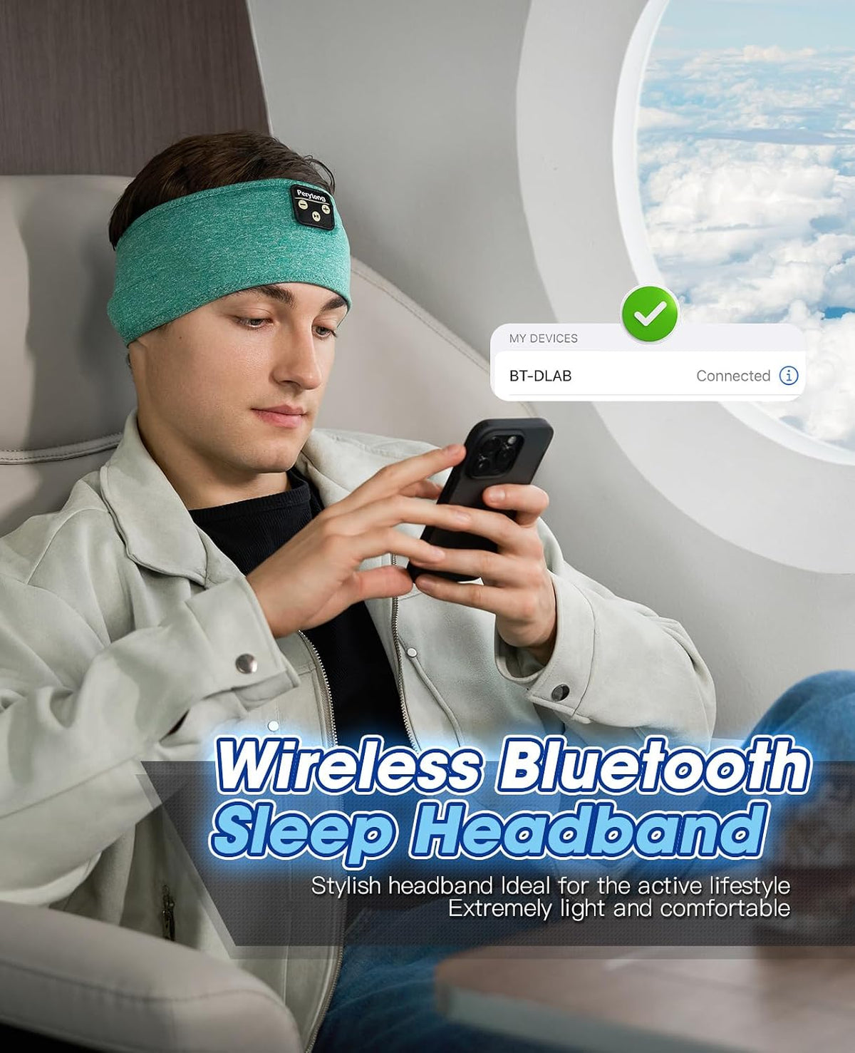 Sleep Headphones | Bluetooth 5.4 Headband | Wireless Earbuds Earphones Sweat Resistant with Ultra-Thin HD Stereo Speaker, Headphone Band for Side Sleepers Workout Running Tech Gadgets Unique Gifts