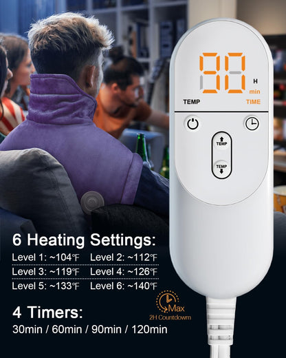Heating Pad for Back & Period Cramps, Wrap Around Heating Pad for for Waist Stomach, Versatile Electric Heated Pad for Neck Shoulders Thigh Knee, Birthday Gifts for Women Men Mom Dad