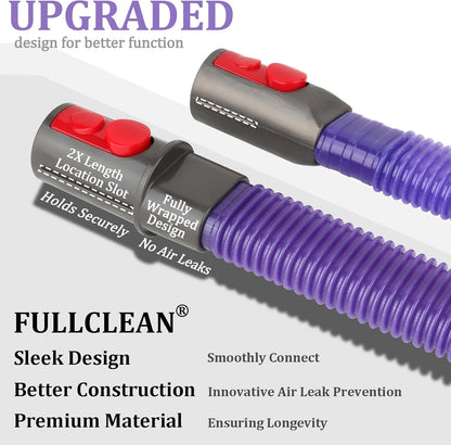 Fullclean Dryer Vent Lint Vacuum Attachments Hose for Dyson Gen5 V15 V15s V12 V11 V10 V9 V8 V7 Detect Absolute Cyclone Outsize Slim Nozzle Crevice Flexible Lint Removal Tool Dryer Vent Cleaner Kit