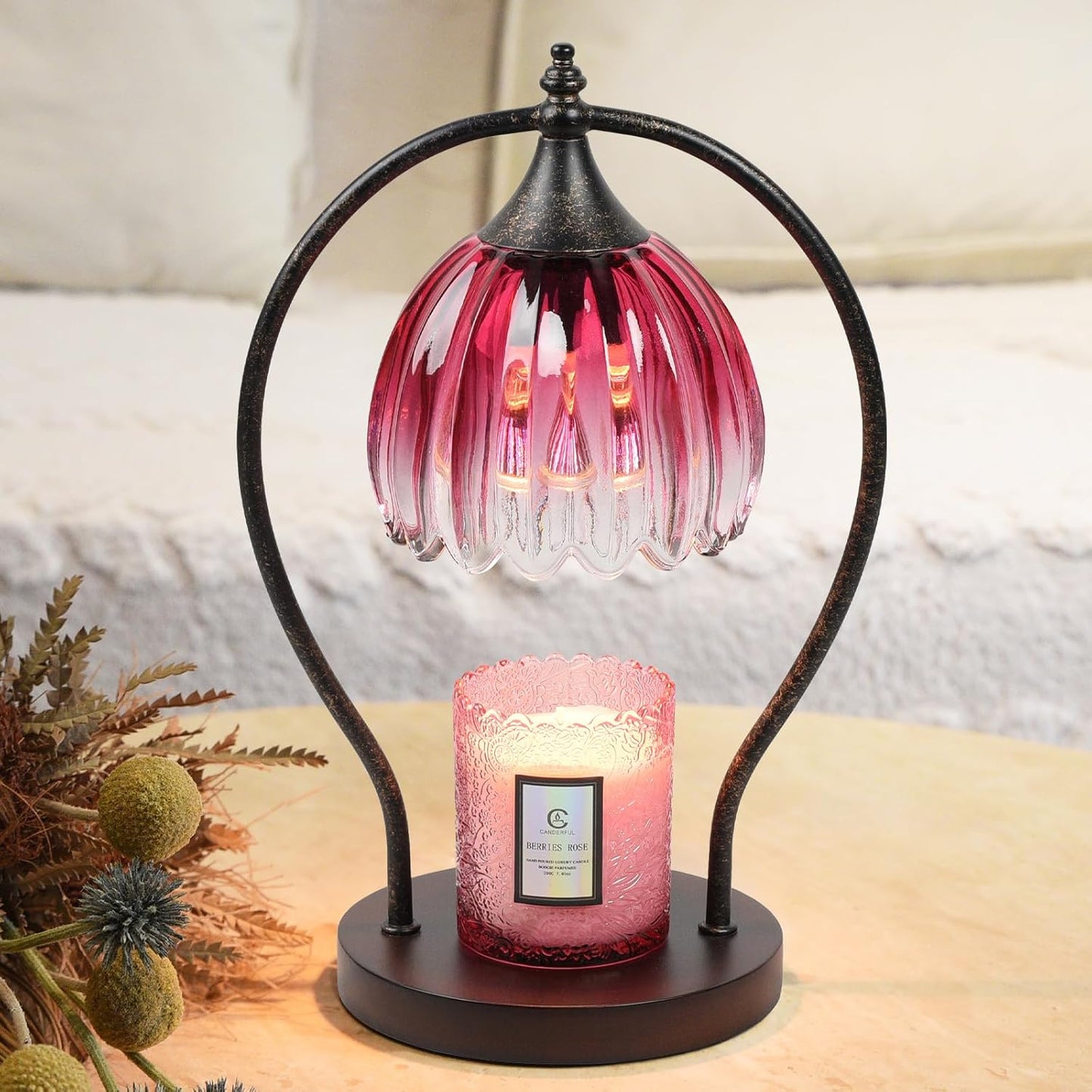 GOODBUY Candle Warmer Lamp with Timer Dimmable: Electric Candle Warmer Birthday Gifts for Women Mom - Candle Lamp Warmer House Warming Gifts New Home Decor - Wax Warmer for Jar Candles with 2 Bulbs