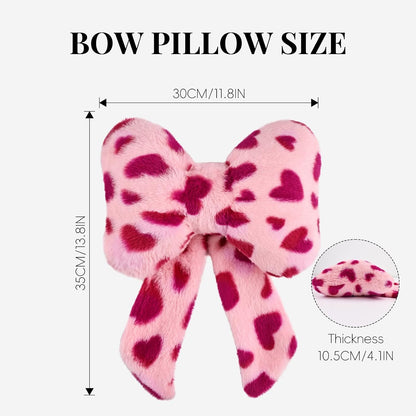 2 Pack Bow Car Headrest Pillows Plush Car Neck Pillows for Travel Driving Office Chair Head Support Cushions, Also Cute Car Decor Accessories (Black)