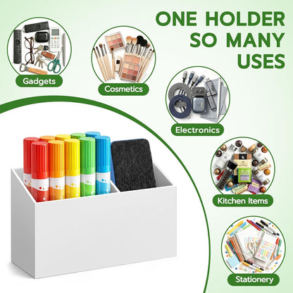 MR.MATE Magnetic Pen Holder,Clear Magnetic Marker Cup for Fridge Whiteboard | Dry Erase Marker Pencil Holder with Acrylic Cup and Strong Magnet, Non-slip Design For Refrigerator Locker Office & Classroom