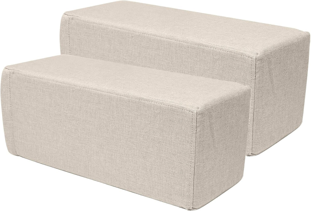 2 Pack Couch Arm Rest Pillow, 6''x6''x20'' Faux Leather Waterproof Cover, High Density Foam Armrest Cushion, Removable & Washable Elbow Support for Sofa, Bed, and Armchair (Medium Grey)