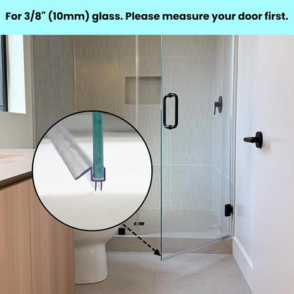 36" Shower Door Bottom Seal Strip for 3/8" (10mm) Glass – Ultra Clear Polycarbonate Shower Door Sweep, One Pack