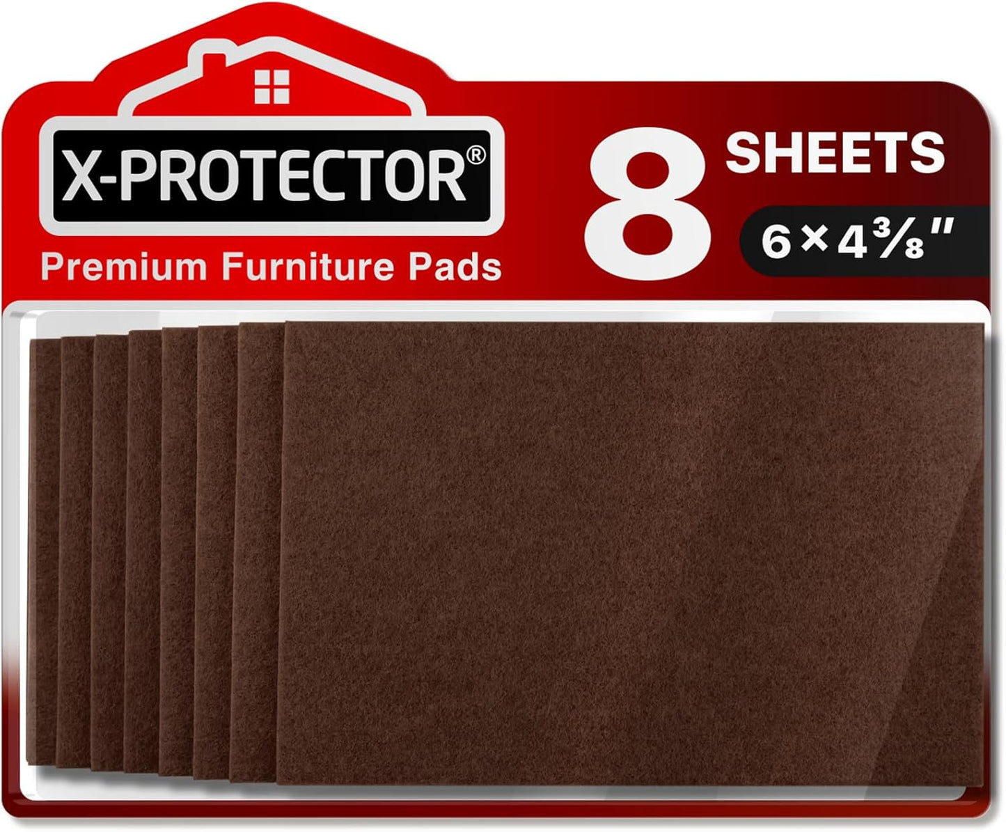 Felt Furniture Pads X-PROTECTOR 10 PCS - Premium 8” x 6” x 1/5” Heavy Duty | Beige Felt Sheets! Cut Large Furniture Pads to The Size You Need - The Best Felt Floor Protectors for Any Hard Floor!