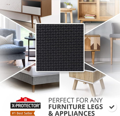 X-PROTECTOR Non Slip Furniture Pads – 24 pcs Premium Furniture Grippers 2"! | Best Self Adhesive Rubber Feet Furniture Feet – Ideal Non Skid Furniture Pad Floor Protectors – Keep Furniture in Place!