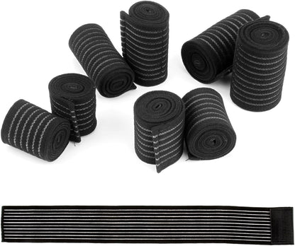 8Pcs Ice Pack Straps, 4 Sizes Elastic Hot Cold Therapy Strap | Adjustable Ice Pack Holder,Ice Belt Extender for Arm,Wrist,Elbow,Ankle Shoulder,Waist,Hip,Thigh,Calf, Hook and Loop Closure