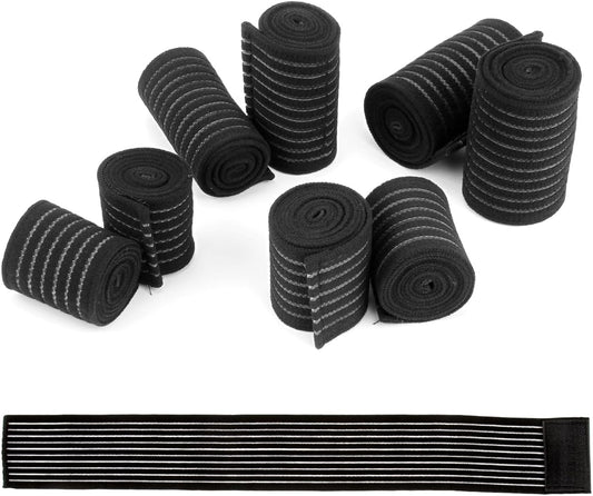 8Pcs Ice Pack Straps, 4 Sizes Elastic Hot Cold Therapy Strap