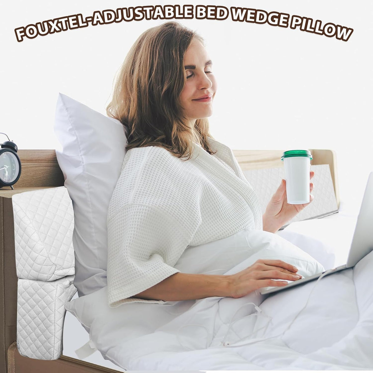 4 Modes Pillow Wedge for Headboard Gap, Foldable Bed Wedge Pillow, Bed Gap Filler King Size Fill The Gap (0-7"), Mattress Gap Filler Long Pillow Between Headboard and Mattress