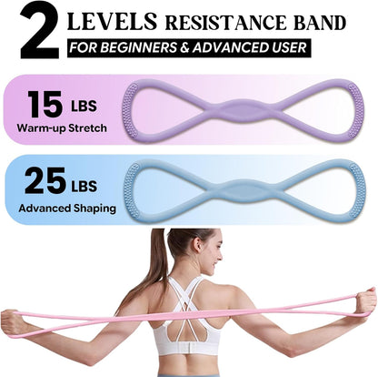 Figure 8 Resistance Band, Figure 8 Resistance Bands for Women Men,Resistance Band Figure for Working Out, Non-Slip Handles, Home Gym, Yoga & Physical Therapy