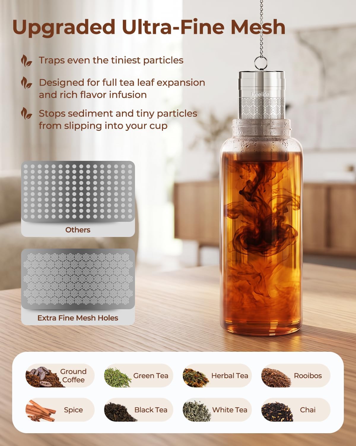 Large Snowflake Stainless Steel Tea Infuser for Loose Leaf Tea Ball | 2” x 2.8” Ultra-Fine Mesh Tea Strainer & Spice Ball for Cooking, Loose Leaf Tea Steeper for Cup Mug Teapot Pitcher Bottle