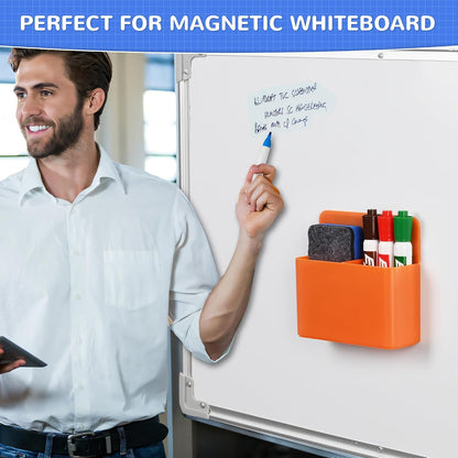 Magnetic Dry Erase Marker Holder - Multi-Surface Pen & Marker Holder for Fridge, Whiteboard, Locker - School, Office, Home - 1 Pack, Black