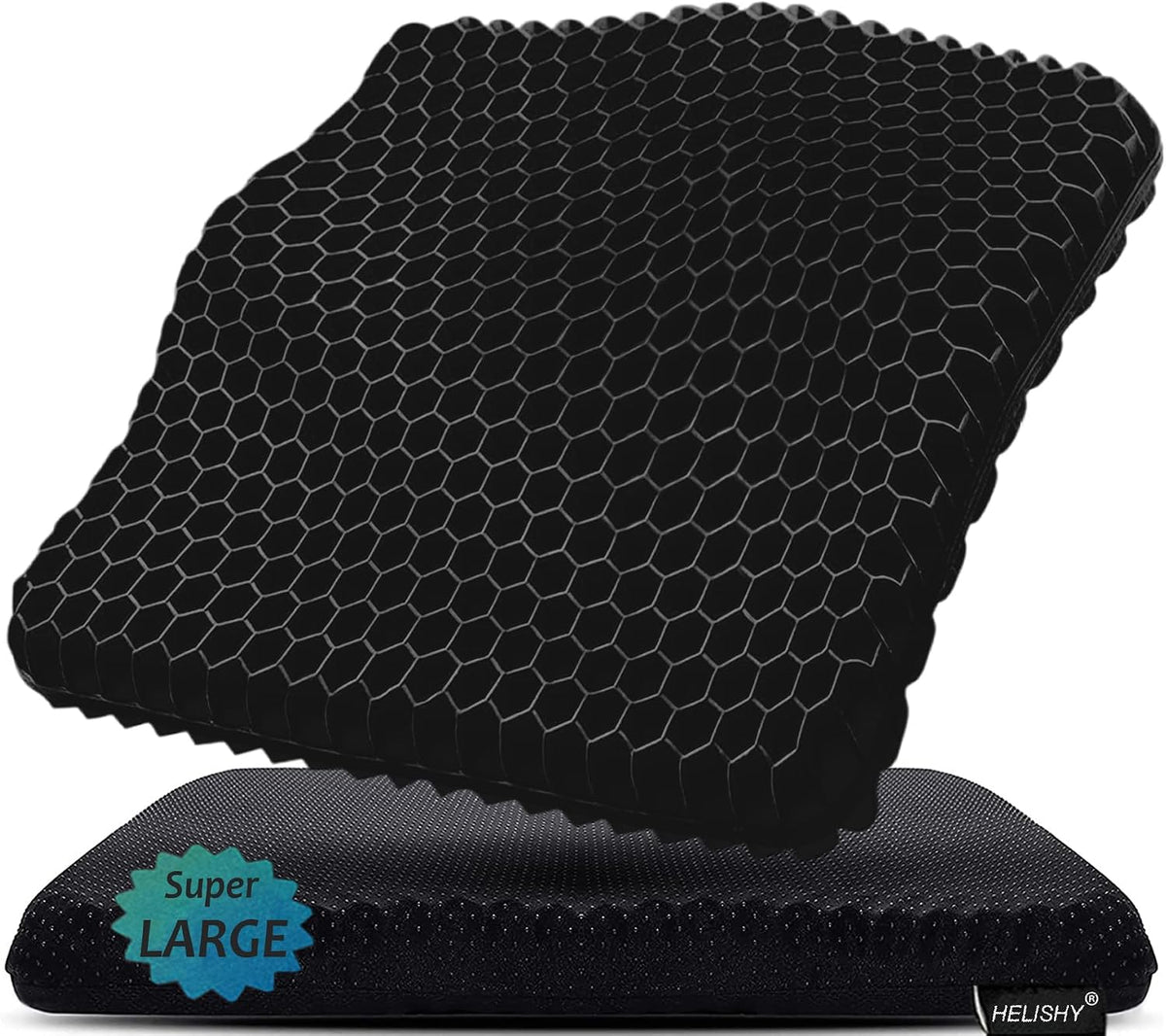 Gel Seat Cushion for Long Sitting Pressure Relief(Super Large&Thick) -Wheelchair Cushion for Pressure Sores - Coccyx,Sciatica & Tailbone Pain Relief Cushion- Non-Slip Butt Pillow for Office, Home, Car