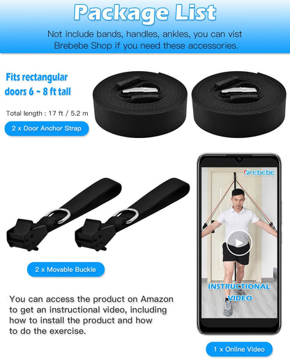 Brebebe Door Anchor Strap for Resistance Bands…