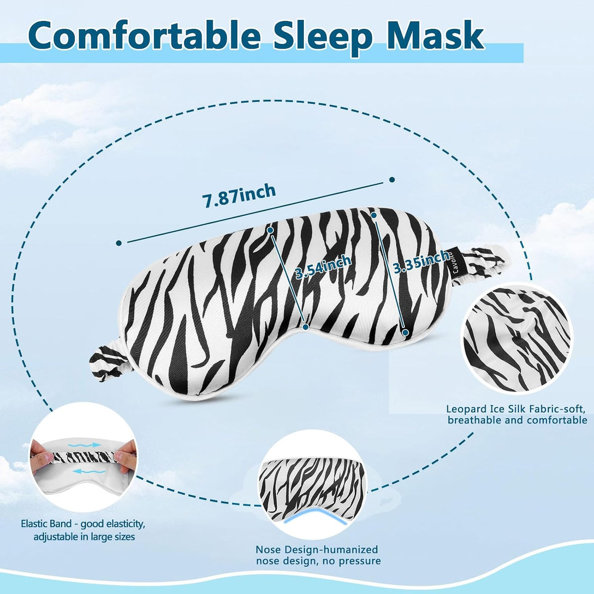 Silk Sleep Mask with Cooling Gel Eye Mask, Warm and Cold Compress, Heated Eye Mask for Tired Eyes, Stain Eye Cover Sleeping Mask for Travel, Home, Office, Yoga, Total Blackout (Black)