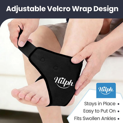 Hilph Ankle Ice Pack Wrap for Swelling, Gel Cold Pack for Ankle Sprained | Easy to Wear, Reusable Hot Cold Compress for Surgery Recovery, Plantar Fasciitis, Foot Pain Relief, Achilles Tendonitis, Blue
