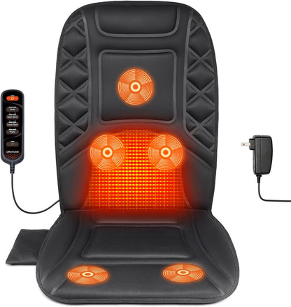 CARSHION 10 Vibrating Massage Nodes Back Massager Chair Pad for Pain Relief