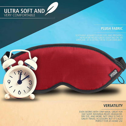 Lewis N. Clark Comfort Sleep Mask | Eye Mask for Travel | Comfortable & Breathable | Light Blocking & Adjustable | Light Blue