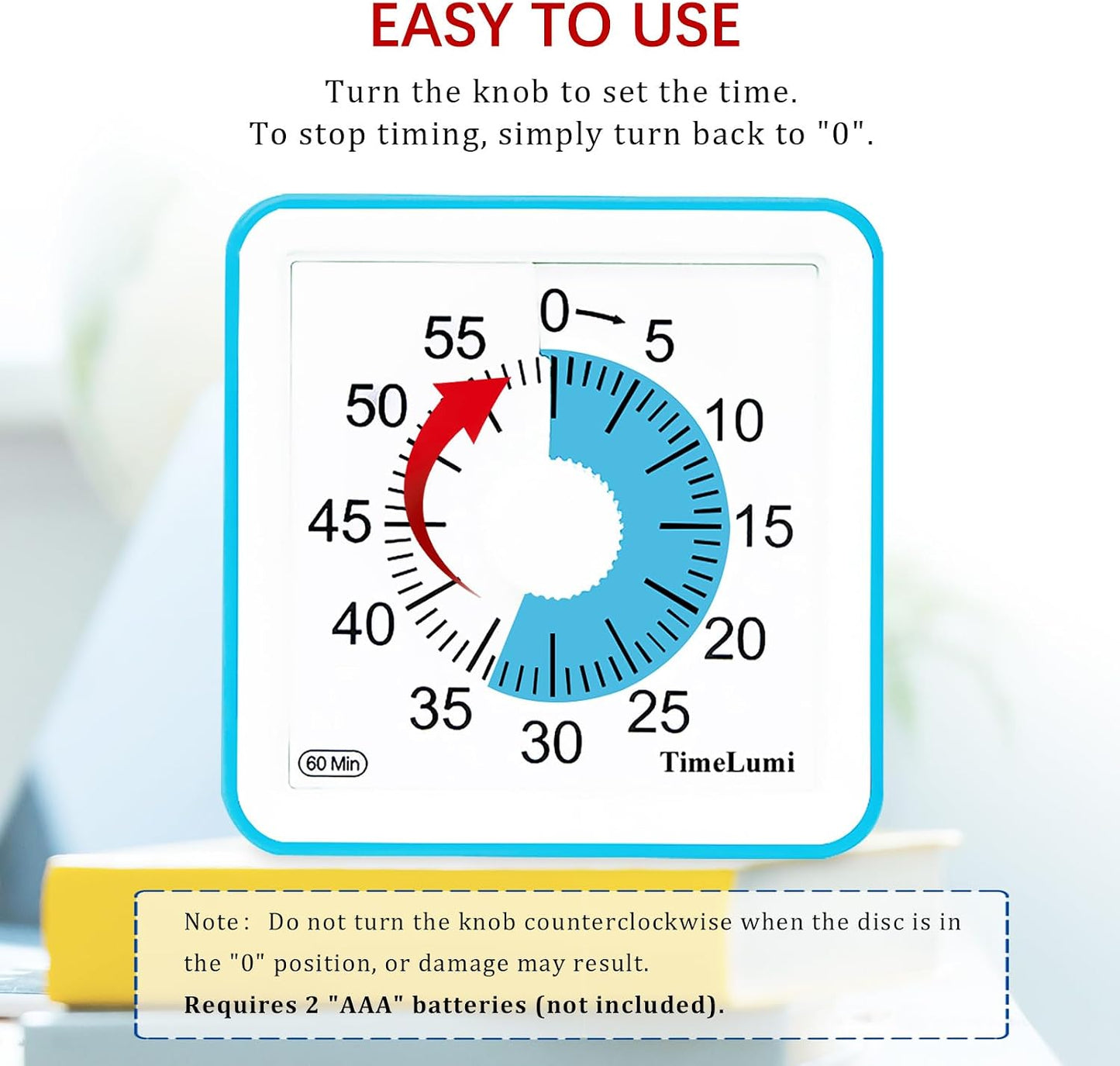 60-Minute Visual Timer for Kids, Time Management Tool Study Classroom Timer, Home Edition Silent Countdown Timer for Toddler, Teachers and Adults (Green)