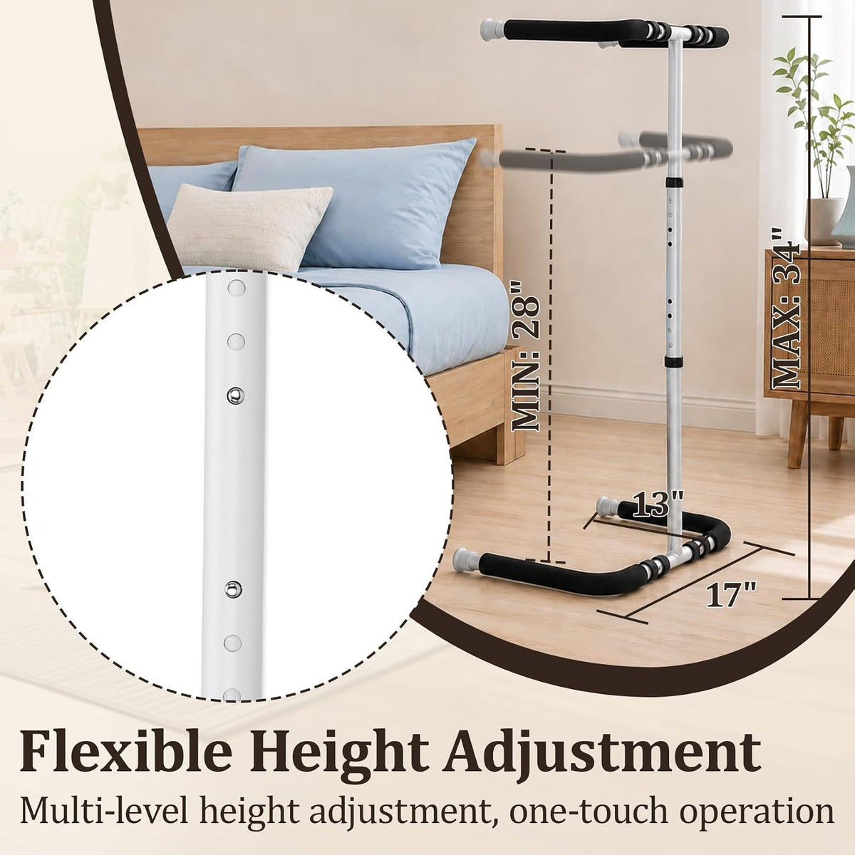 Blanket Lifter for Foot of Bed, 28"-34" Height Adjustable Blanket Lifter