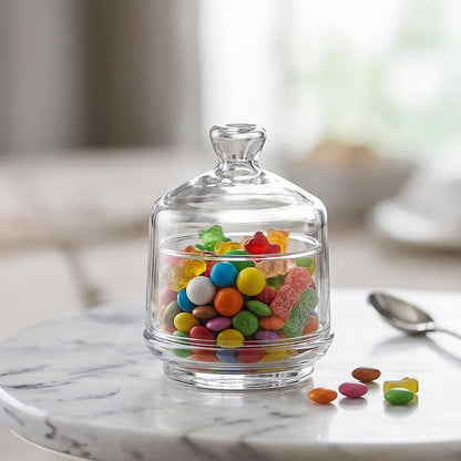 Multipurpose Glass Mini Container with Lid, Avocado, Onion, Tomato, Lemon Keeper/Saver/Holder - Pepper and Salt Cellar with Lid, Home, Kitchen&Bathroom Organizer (1 PCS)