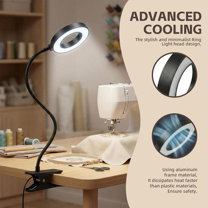 Clip on Book Light, LED Desk Lamp with Clamp, Flexible Gooseneck
