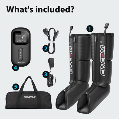 CINCOM Air Compression Boots for Circulation, Leg and Foot Massager Boots | Sequential Leg Recovery System with 3 Modes 3 Levels Intensities for Athletes, Leg Compression Zipper Design for Easier Wear