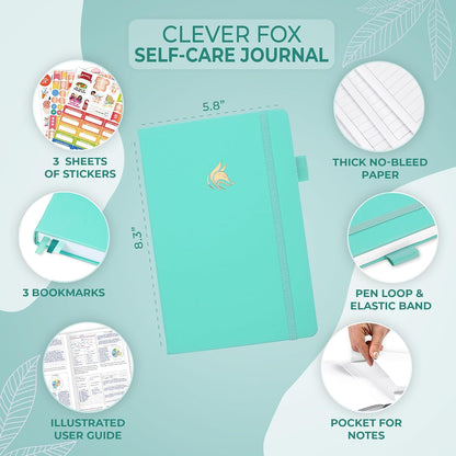 Clever Fox Self-Care Journal for Women, Daily Planner 5.8x8.3 Mystic blue