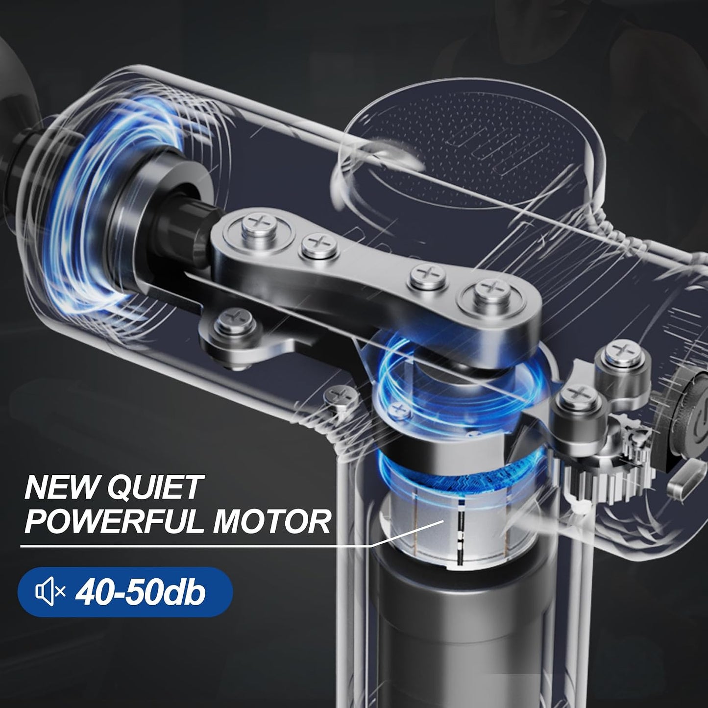 Massage Gun Deep Tissue, Silent Motor and Portable Massage Gun with 4 Interchangeable Heads for Deep Muscle Relief and Relaxation, Relax Gift
