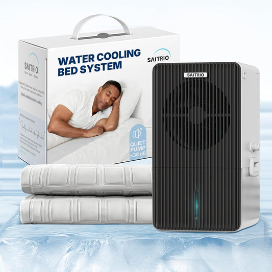 SAITRIO Cooling Mattress Pad, Active Hydro-Powered Bed Cooling System for Night Sweats, Menopause & Hot Sleepers - Ultra-Thin Mattress Topper, Quiet & Clean, Single/Twin Size (28"×63" Pad)