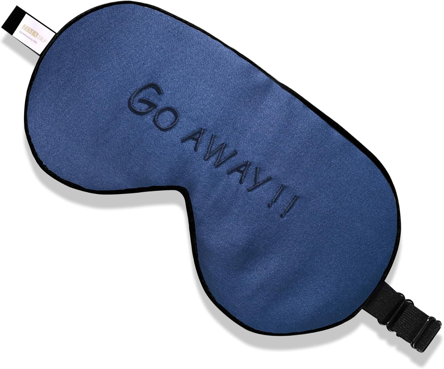 ZIMASILK Adjustable 100% Mulberry Silk Sleep Mask | Super-Smooth Soft Natural Silk Eye Mask for Sleep, Travel, Multiple Color Options ( Navy Blue )
