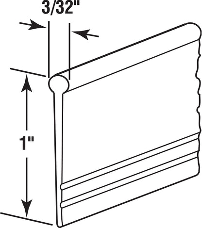 Prime-Line M 6184 Vinyl Shower Door Bottom Sweep, 37 In. x 1 In. Strip, Clear (Single Pack)