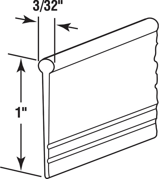 Prime-Line M 6184 Vinyl Shower Door Bottom Sweep, 37 In. x 1 In. Strip, Clear (Single Pack)
