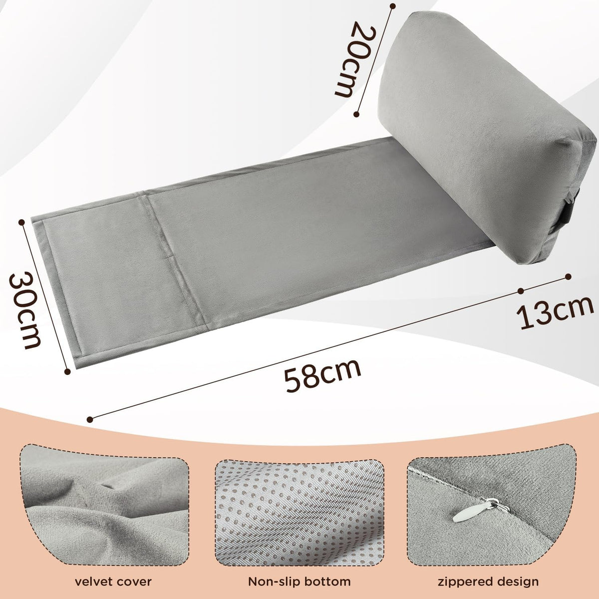 Head Recliner Pillow Adjustable Shredded Memory Foam Headrest Pillows for Recliner Chairs,Non-Slip Velvet Cushion for Pain Relief Neck Support Pillow for Travel Home Sofa Armchair with Zipper Cover